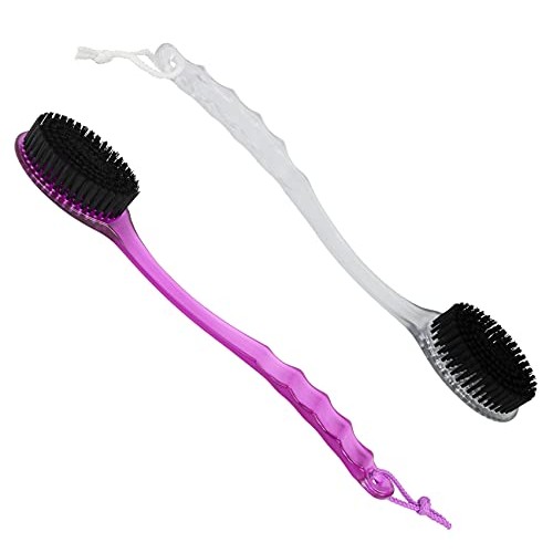 Iconikal Long-Handled Back Bath Brush Scrubber with Charcoal Infused Bristles...