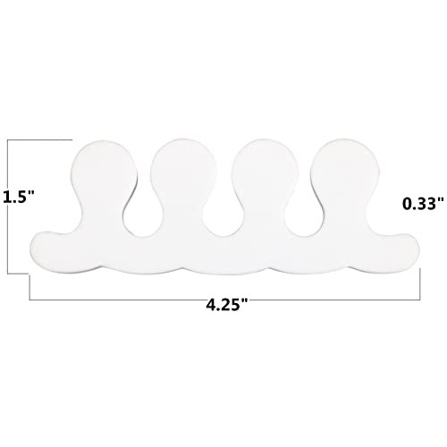 Iconikal Pedicure Foam Toe Stretcher and Separator, White, 36-Pack