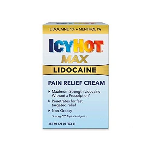 Icy Hot Max Strength Pain Relief Cream with Lidocaine Plus Menthol, 1.75 Ounces