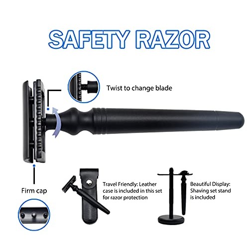 IDALIO® Shaving kit for Men Double Edged Safety Razor Gift Set with Shaving B...