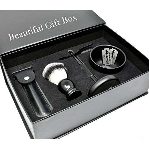 IDALIO® Shaving kit for Men Double Edged Safety Razor Gift Set with Shaving B...
