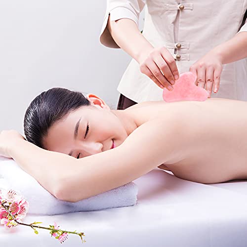 ideayard Rose Quartz Gua Sha Massage Tool - Certificated Natural Face Sculpti...
