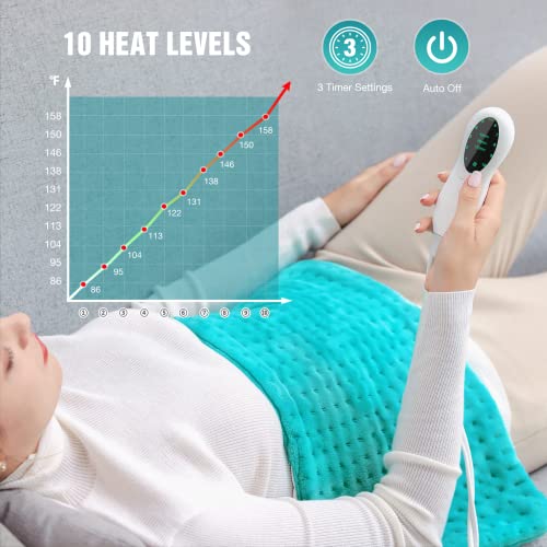 Heating Pad for Back Pain Relief, 12x24" Electric Heat Pad for Neck Shoulders...