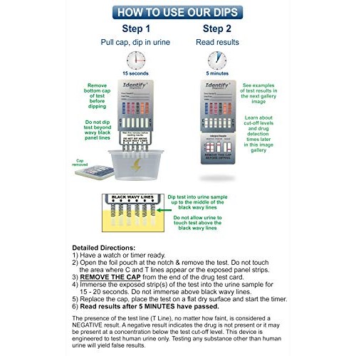 5 Pack Identify Diagnostics 12 Panel Drug Test Dip - Testing Instantly for 12...