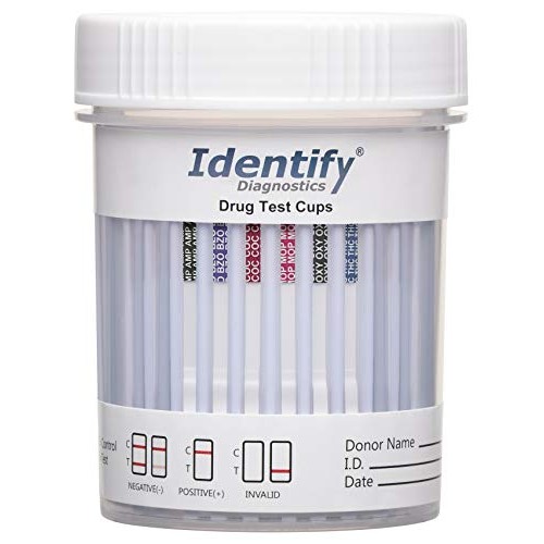 5 Pack Identify Diagnostics 6 Panel Drug Test Cup - Testing Instantly for 6 D...