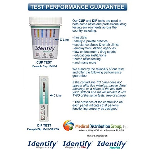 25 Pack Identify Health 12 Panel Drug Test Cup - PCP Version - Tests Urine In...