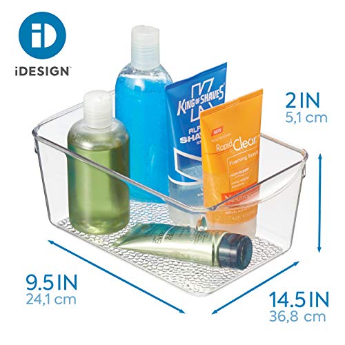 iDesign Rain Plastic Bathroom Cosmetic Organizer with Handles, Storage Bin fo...