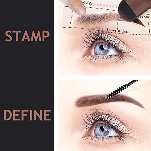 Eyebrow Stamp Stencil Kit, Eyebrow Definer with Brush and Trimmer, Waterproof...
