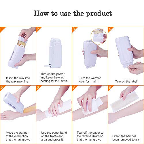 Portable Wax Warmer Hair Removal Machine - Electric Depilatory Roll On Wax He...