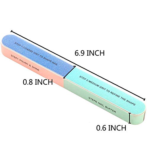 10 PCS IFUNSON Professional 7 Way Nail File and Buffers for Women Girls, Emer...