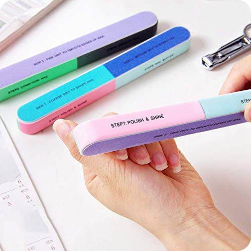 10 PCS IFUNSON Professional 7 Way Nail File and Buffers for Women Girls, Emer...