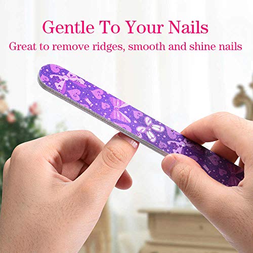 IFUNSON Professional Nail File and Buffers for Women Girls, Natural Emery Boa...