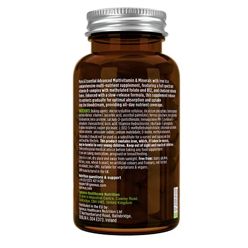 Pure & Essential Advanced Multivitamin & Minerals for Women with Iron, Sustai...