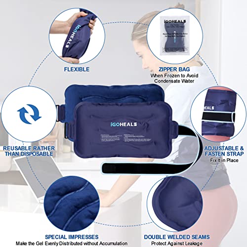 IGOHEALS Ice Pack for Injuries Reusable,Back Pain Relief Hot Cold Therapy Pac...