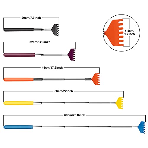 Back Scratchers - iGreely 5-Pack Handy Extendable Portable Telescopic Stainle...