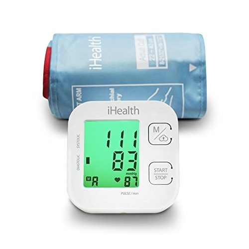 iHealth Track Smart Upper Arm Blood Pressure Monitor, Adjustable Cuff Large A...