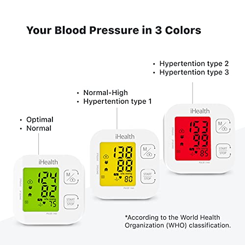 iHealth Track Smart Upper Arm Blood Pressure Monitor, Adjustable Cuff Large A...