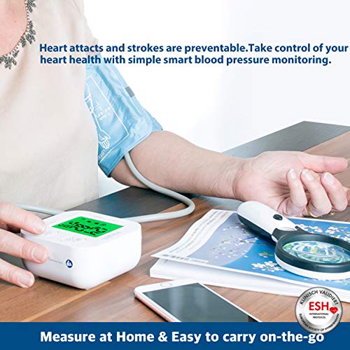 iHealth Track Smart Upper Arm Blood Pressure Monitor, Adjustable Cuff Large A...