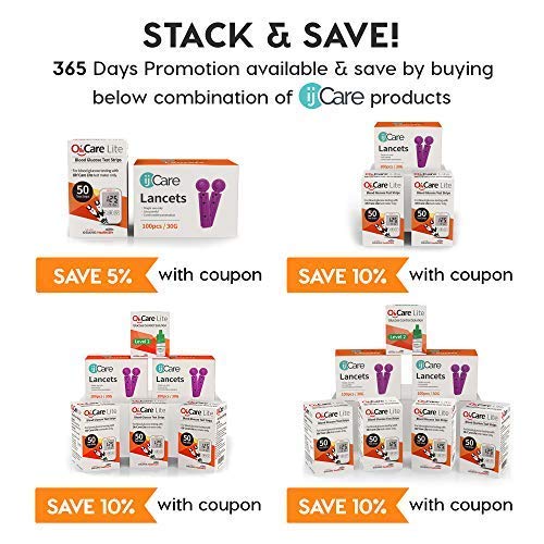 Oh’Care Lite Blood Sugar Test Kit – Blood Glucose Meter with Strips and Lance...