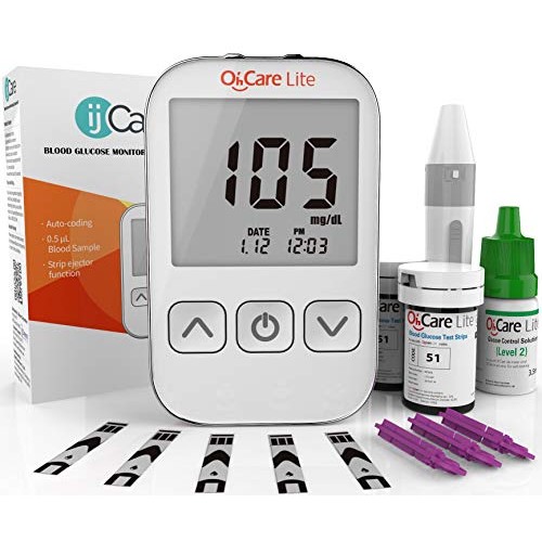 Oh’Care Lite Blood Sugar Test Kit – Blood Glucose Meter with Strips and Lance...