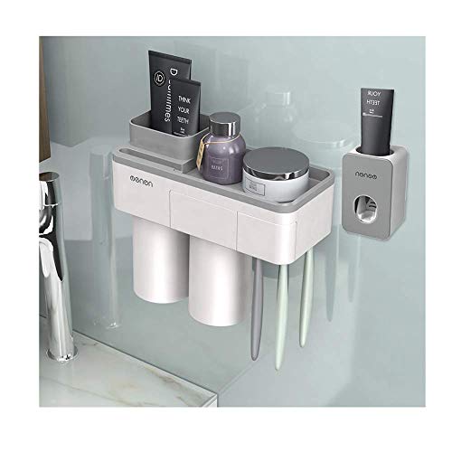IKEAR Magnetic Toothbrush Holder & Automatic Toothpaste Dispenser Squeezer, W...