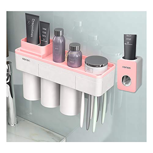 IKEAR Magnetic Toothbrush Holder & Automatic Toothpaste Dispenser Squeezer, W...