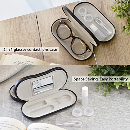 Ikee Design 2 in 1 Glasses and Contact Lens Case With Mirror, Double Sided Po...