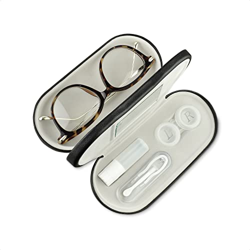 Ikee Design 2 in 1 Glasses and Contact Lens Case With Mirror, Double Sided Po...