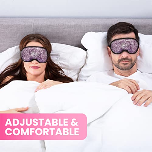 Cooling Ice Gel Eye Mask, 2 Pack - Reusable Eye Masks, Sleeping Mask with Plu...