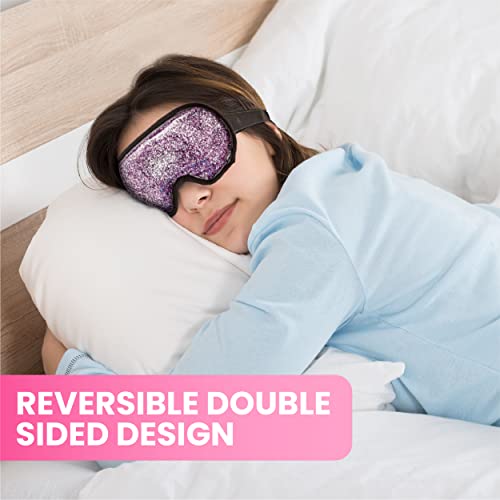Cooling Ice Gel Eye Mask, 2 Pack - Reusable Eye Masks, Sleeping Mask with Plu...