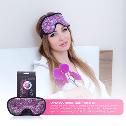 Cooling Ice Gel Eye Mask, 2 Pack - Reusable Eye Masks, Sleeping Mask with Plu...