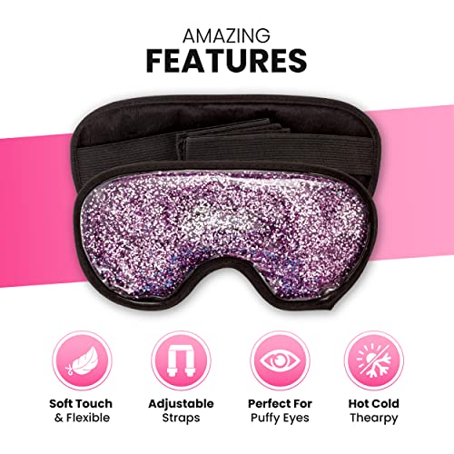 Cooling Ice Gel Eye Mask, 2 Pack - Reusable Eye Masks, Sleeping Mask with Plu...