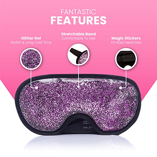 Cooling Ice Gel Eye Mask, 2 Pack - Reusable Eye Masks, Sleeping Mask with Plu...