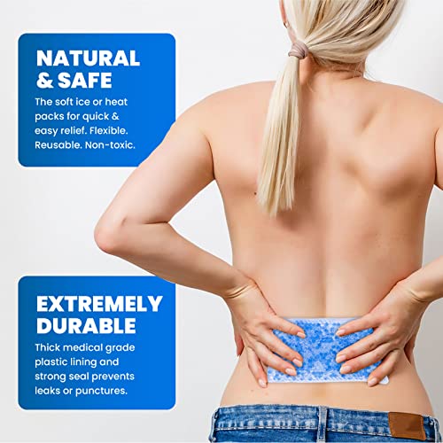 Gel Ice Pack for Injuries Reusable - (2 Packs), Hot & Cold Compress for Shoul...