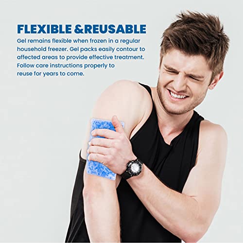 Gel Ice Pack for Injuries Reusable - (2 Packs), Hot & Cold Compress for Shoul...