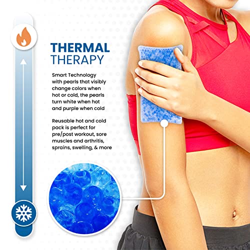 Gel Ice Pack for Injuries Reusable - (2 Packs), Hot & Cold Compress for Shoul...
