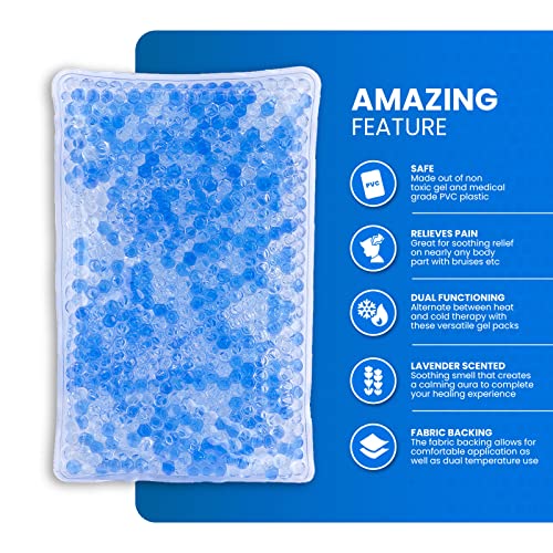 Gel Ice Pack for Injuries Reusable - (2 Packs), Hot & Cold Compress for Shoul...