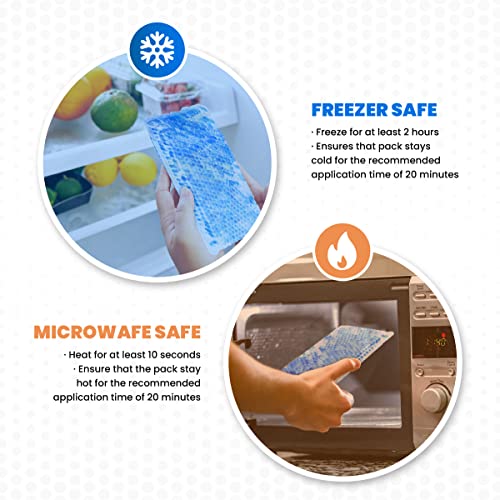 Gel Ice Pack for Injuries Reusable - (2 Packs), Hot & Cold Compress for Shoul...