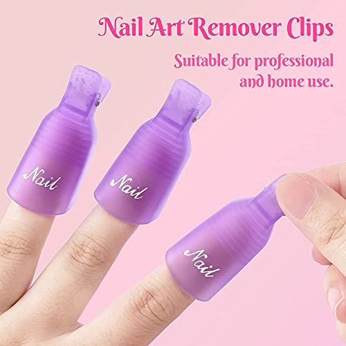 Nail Remover Clips Kit, IKOCO 10Pcs Nail Polish Remover Clips Caps 500Pcs Nai...