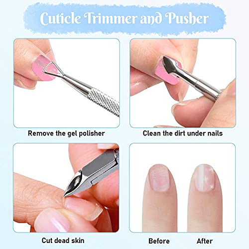 Nail Remover Clips Kit, IKOCO 10Pcs Nail Polish Remover Clips Caps 500Pcs Nai...