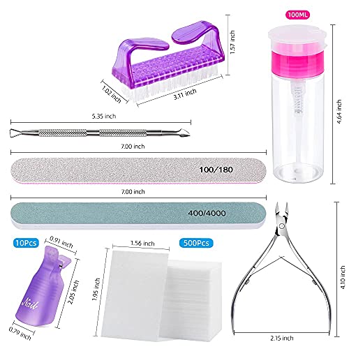 Nail Remover Clips Kit, IKOCO 10Pcs Nail Polish Remover Clips Caps 500Pcs Nai...