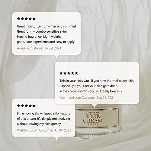[I'm From] Rice Cream 1.69 Ounce, 41% rice bran essence with ceramide | Glowi...