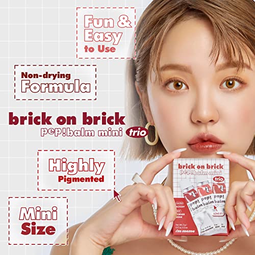 I'M MEME Brick On Brick Pep!Balm Mini Trio | Three Shades in One Set | Multi-...