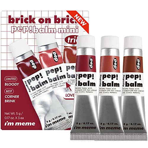 I'M MEME Brick On Brick Pep!Balm Mini Trio | Three Shades in One Set | Multi-...