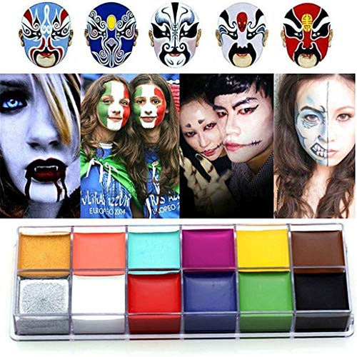 Face Body Paint IMAGIC Brand 12 Flash Colors case Halloween Party Fancy Dress...