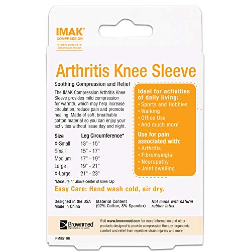 IMAK® Compression Arthritis Knee Sleeve, Small –Support Sleeve for All-Day Co...