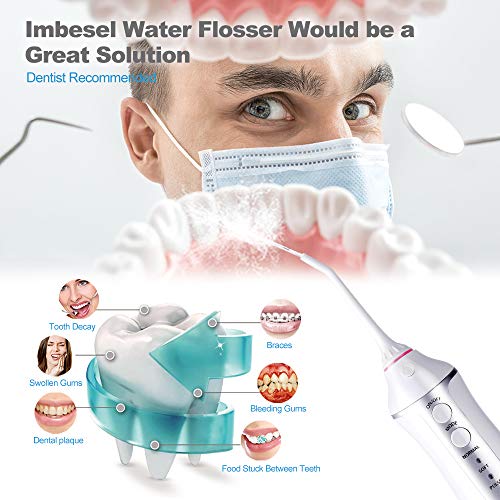 Cordless Water Flosser Teeth Cleaner, 10.15OZ Water-Tank, 2 Tip Cases Portabl...