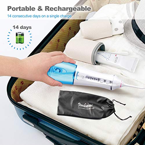 Cordless Water Flosser Teeth Cleaner, 10.15OZ Water-Tank, 2 Tip Cases Portabl...