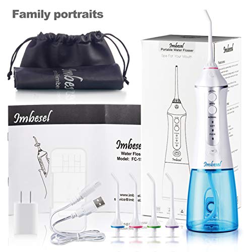 Cordless Water Flosser Teeth Cleaner, 10.15OZ Water-Tank, 2 Tip Cases Portabl...