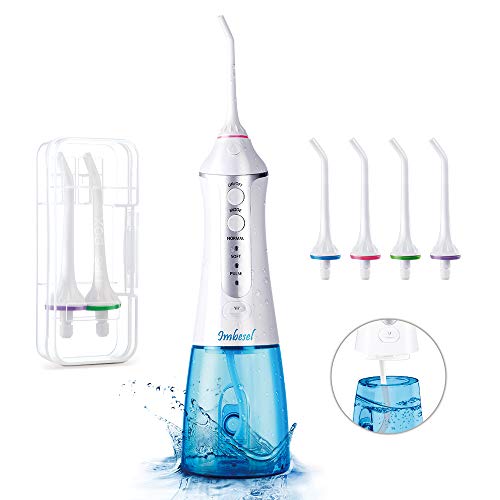 Cordless Water Flosser Teeth Cleaner, 10.15OZ Water-Tank, 2 Tip Cases Portabl...